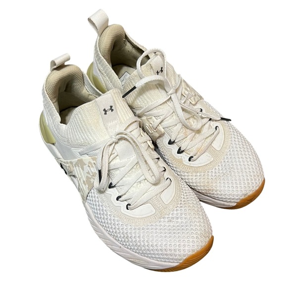 Under Armour Project Rock 4 Training Shoes White Camo Dwayne Johnson Size 8 - Picture 1 of 11